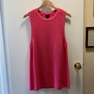 Banana Republic Hot Pink Sleeveless Tunic Wool Sweater
